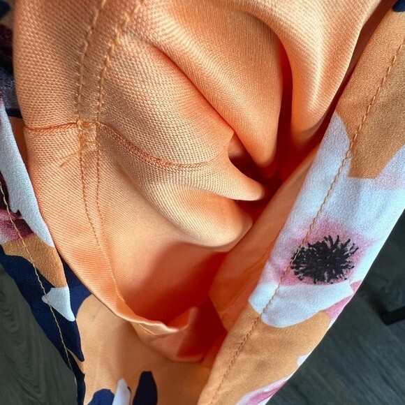 Lulus Heart Abloom Orange Floral Print Tie-Back Wide-Leg Sleeveless Jumpsuit XS - Picture 7 of 12